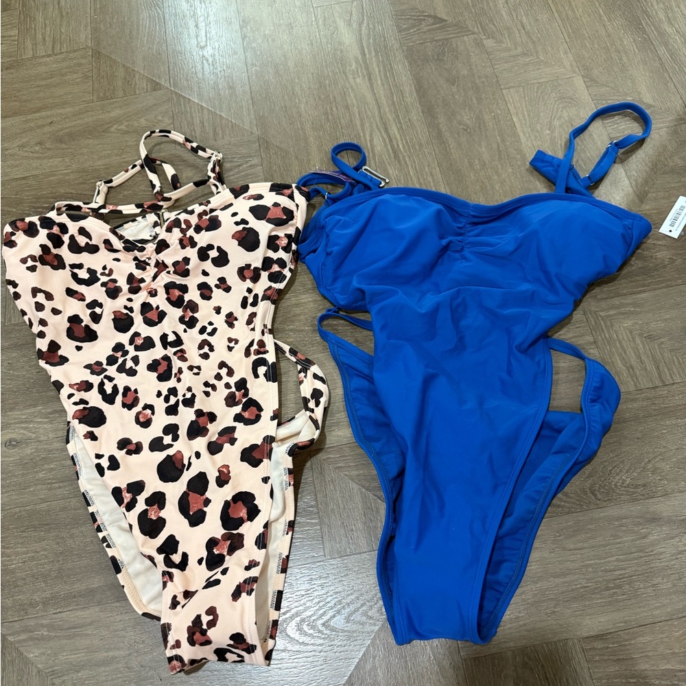 Adore Me Calypso Blue One-Piece Swimsuit and Cheetah One piece swimsuit nwt - Picture 2 of 9